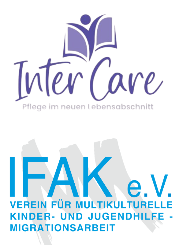 Logo von Inter Care und IFAK e.V. mit Fokus auf multikulturelle Hilfe.